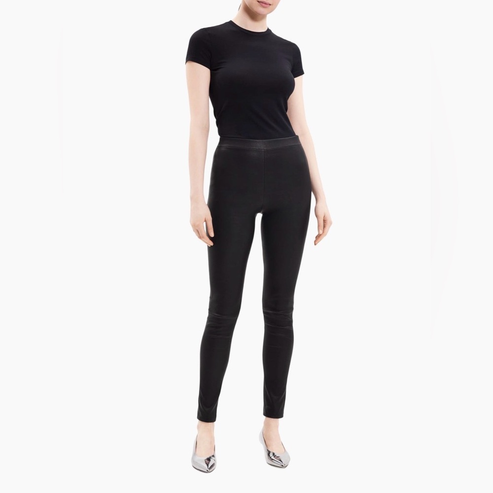 Theory Pull-On Leather Leggings/Size 4